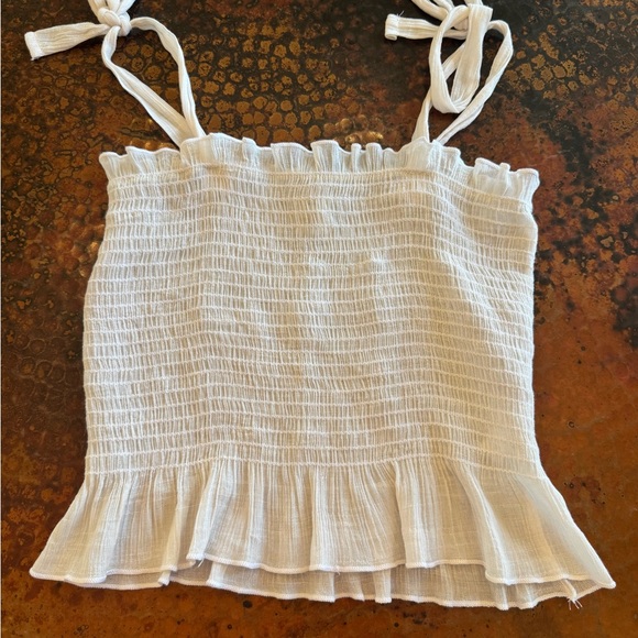 Must Have Tops - Must Have White Ruffled Camisole Top